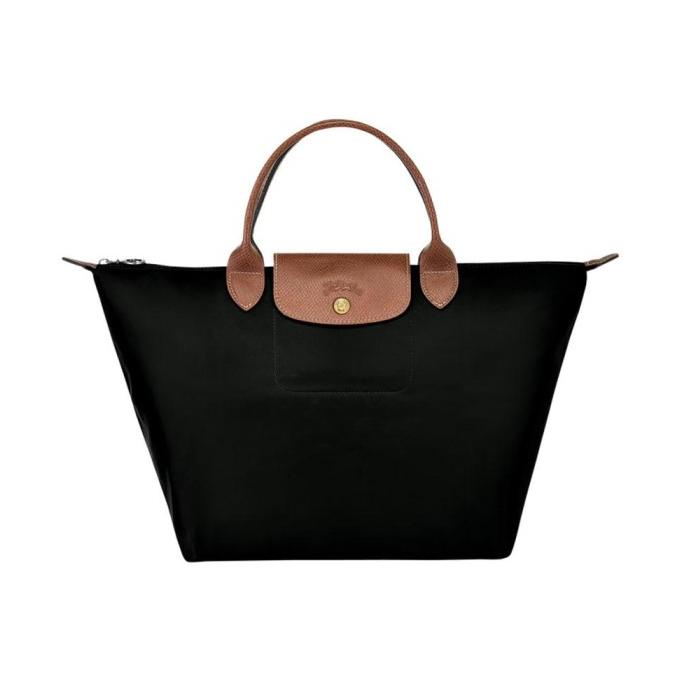 Longchamp Le Pliage Top Handle Medium Black/Brown PROMO