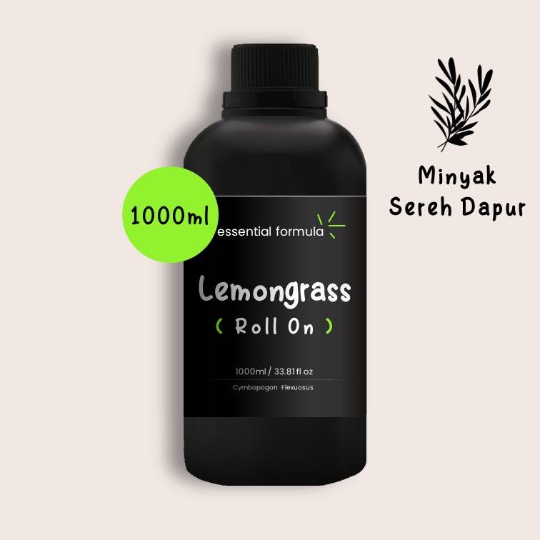 1L Organic Lemongrass Essential Oil Rollon Sereh Dapur Murni 100%