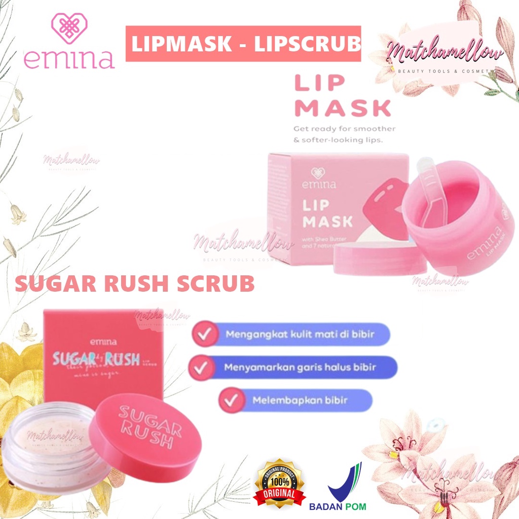 ❄️MATCHA❄️ EMINA SUGAR RUSH LIP SCRUB - SCRUB BIBIR EMINA GULA BPOM ORIGINAL