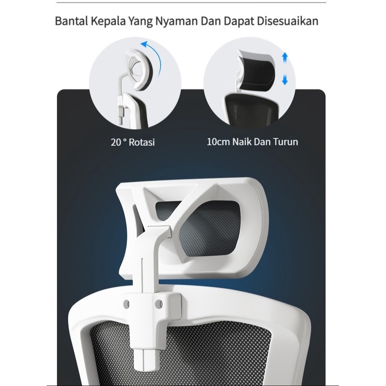 Furnibest Kursi Kantor Jaring Kursi Kerja Ergonomis