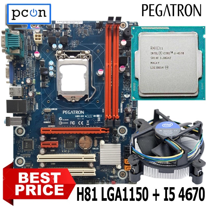 Mainboard LGA 1150 H81 PEGATRON DENGAN PROCESSOR I5 4670