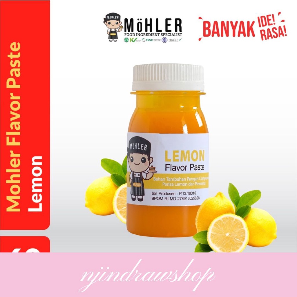 

Pasta Mohler / Pasta Makanan Minuman / Perasa Minuman / Pewarna Makanan / Pasta Mohler Rasa Lemon 60gr