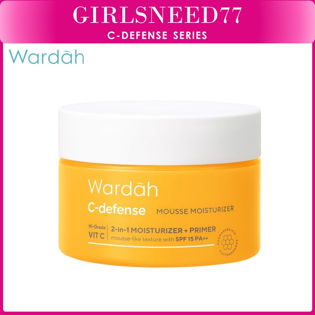 Wardah C-Defense Mousse Moisturizer 30 g - Pelembab, Primer dan Antioksidan, dengan HiGrade VitaminC