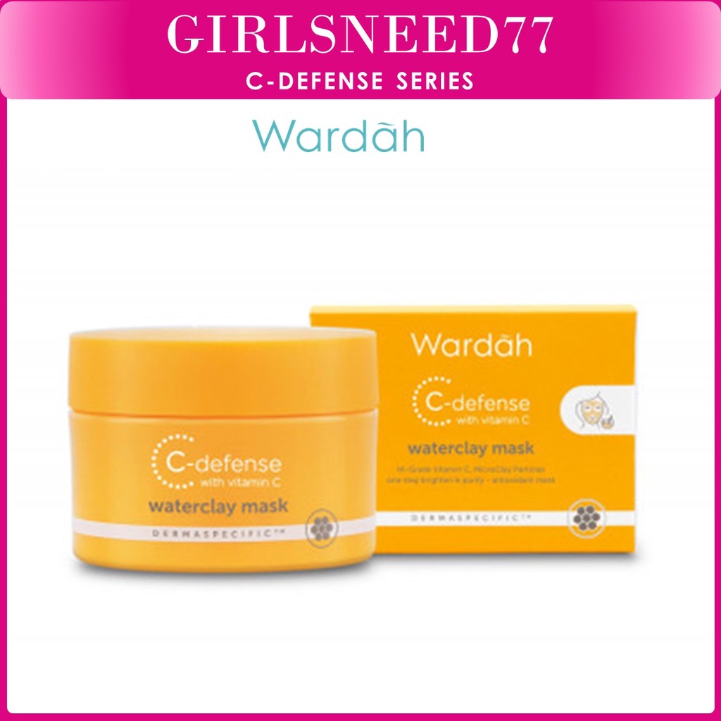 Wardah C-Defense Waterclay Mask 30 g - Clay Mask dengan HiGrade Vitamin C - Agen Herbal