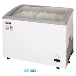 GEA SD-303 / SD303 Sliding Curve Glass Freezer 303 Liter 330 Watt Garansi Resmi