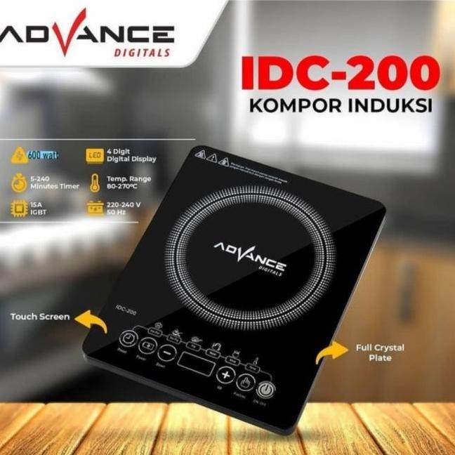Kompor Listrik Induksi Advance Idc 200 Idc200 Touchsreen Non Cod Buibumart