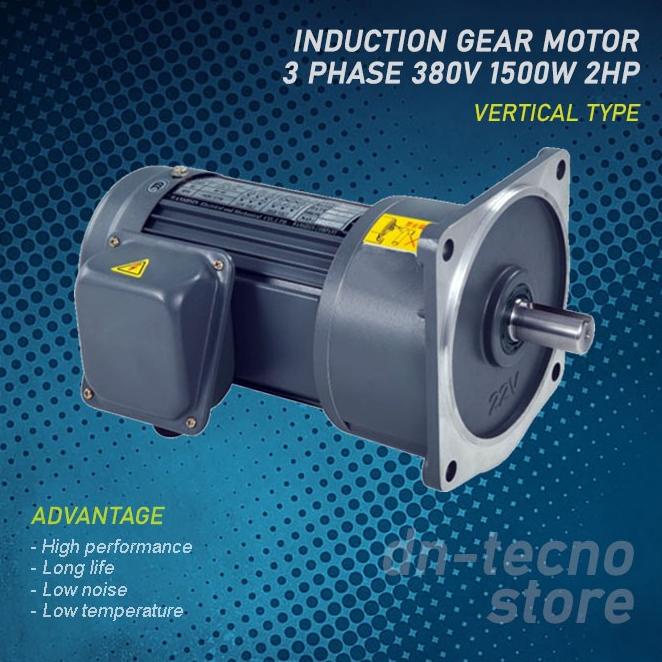 Motor Induksi Gearbox 3 Phase 2Hp (1.5Kw) 4 Polei 1500Rpm