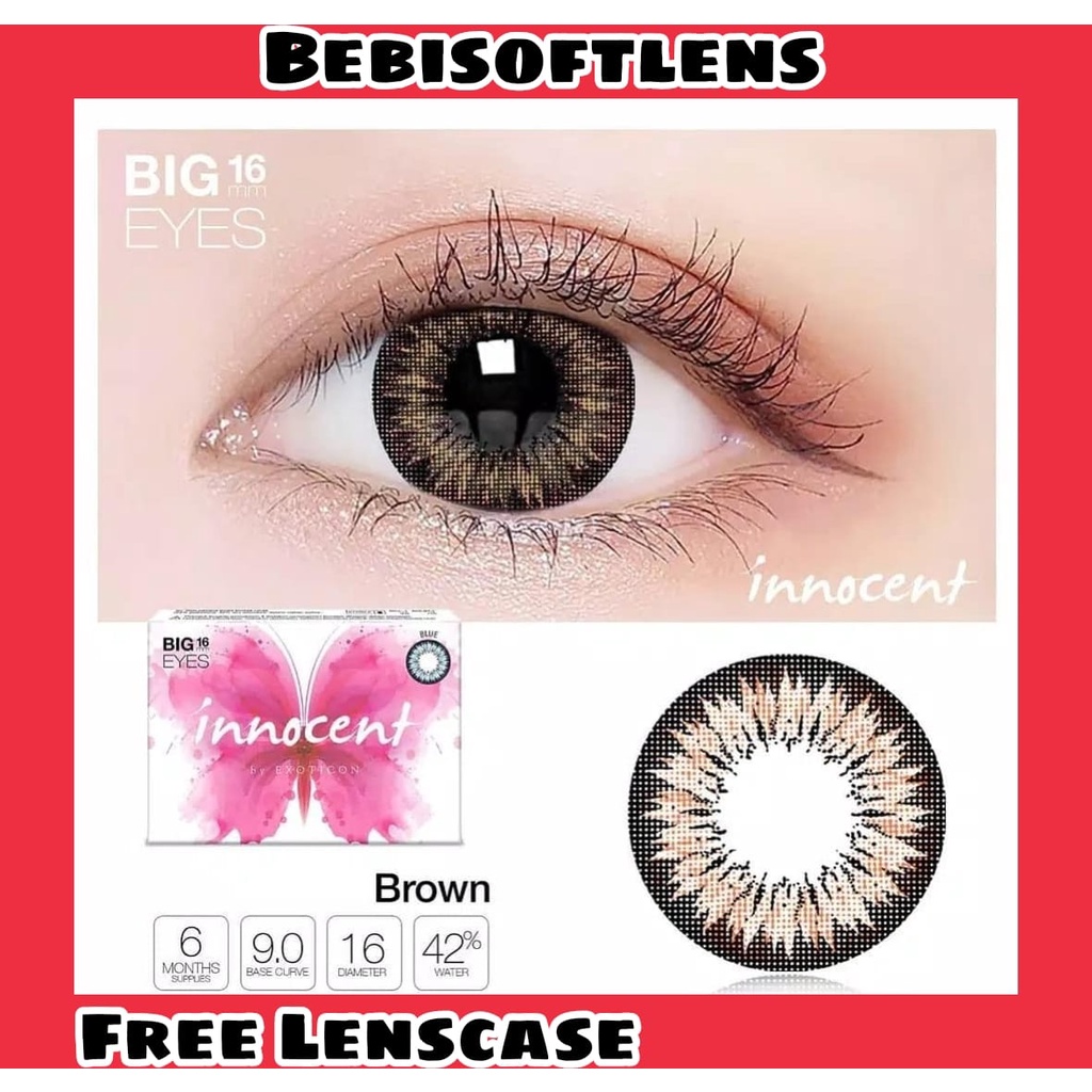 Softlens X2 Innocent BIG EYES DIA 16.00mm MINUS BLACK (-6.50 s/d -10.00) BB Lensa Kontak