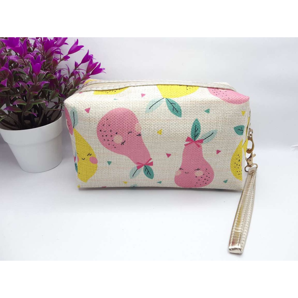 READY POUCH MAKE UP WANITA | TAS KOSMETIK BAHAN KAIN GONI