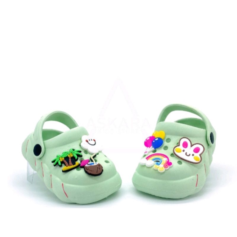 SALE 18-37 Sandal anak Perempuan Import Sandal anak Perempuan jibbitz tali belakang sandal selop bai