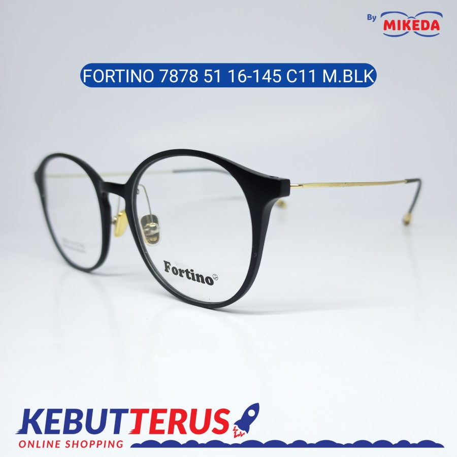 Mikeda-FRAME KACAMATA FORTINO 7878 C11 M.BLK + LENSA(MINUS/CYLINDER)