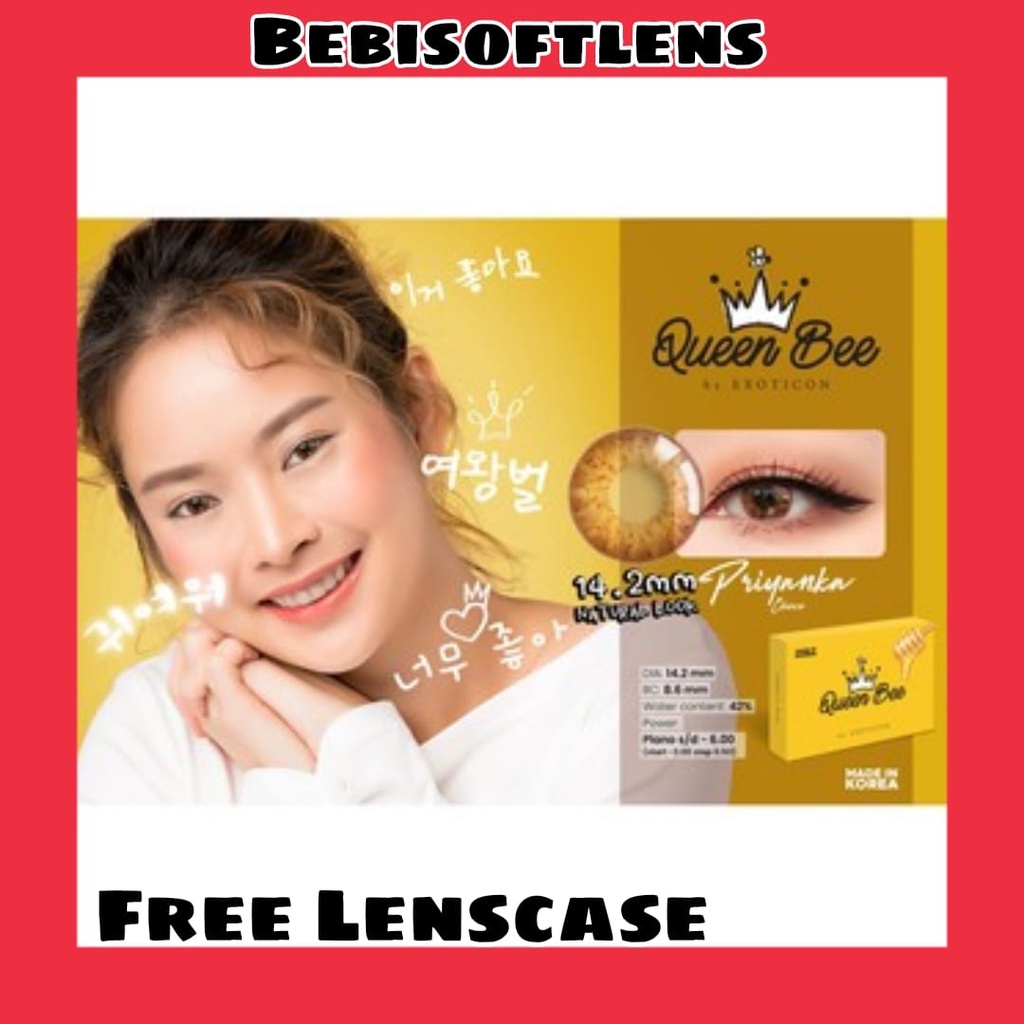 Softlens QUEEN BEE DIA 14.20mm X2 BLUE NORMAL &amp; MINUS (-0.50 s/d -6.00) BY EMOTICON BB Lensa Kontak