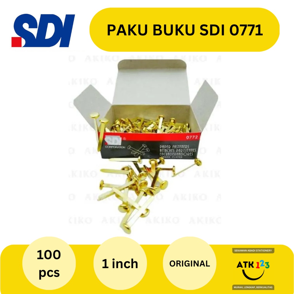 Paku Buku Paper Fastener SDI 0771 isi 100 pcs Ukuran 1 inch