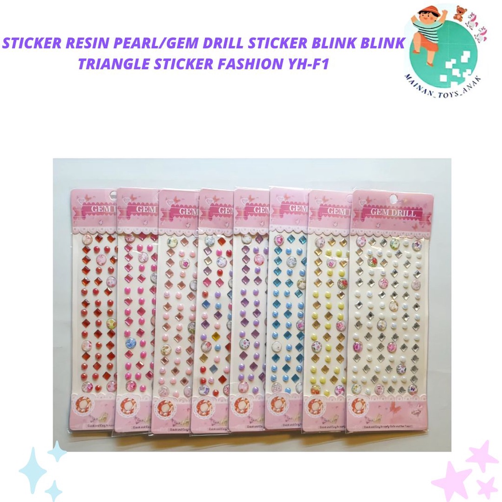 

STICKER RESIN PEARL/GEM DRILL STICKER BLINK BLINK TRIANGLE STICKER FASHION YH-F1
