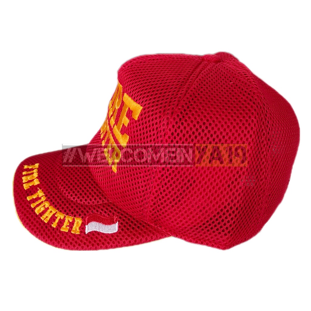 Topi Jaring FIRE FIGHTER / Topi Pemadam Kebakaran Merah