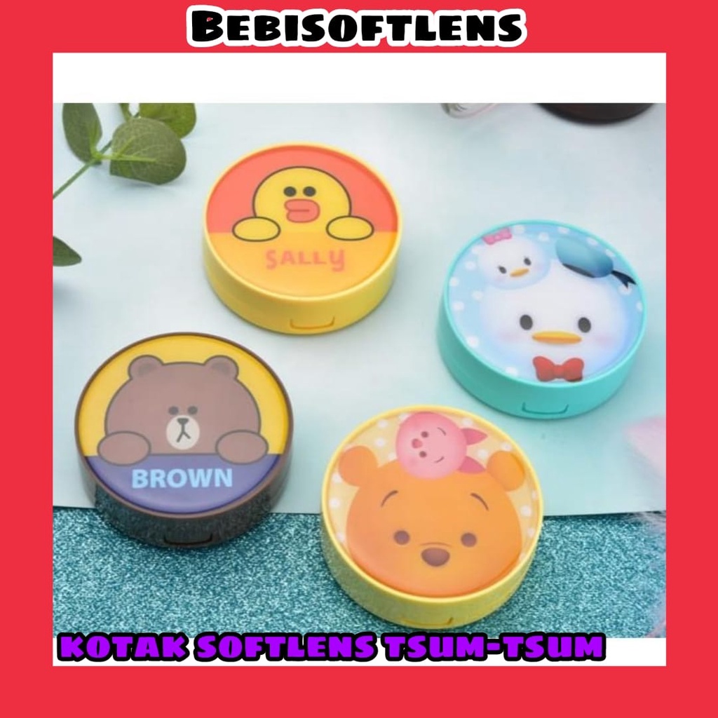 Kotak Softlens LINE TSUM TSUM  / Travel Kit Tempat Softlens Line 3D / Tempat Softlens Karakter Tempat Softlens