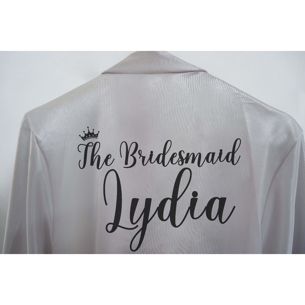 Jasa Print Sablon Nama Kimono Bridesmaid Wedding