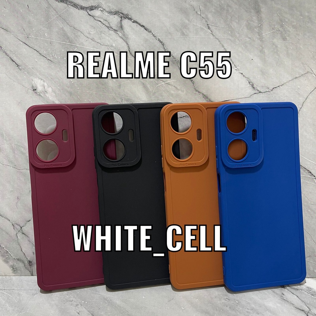 SoftCase ProCamera Silicon Matte Case Full Cover Realme C55 Realme C53 White_Cell