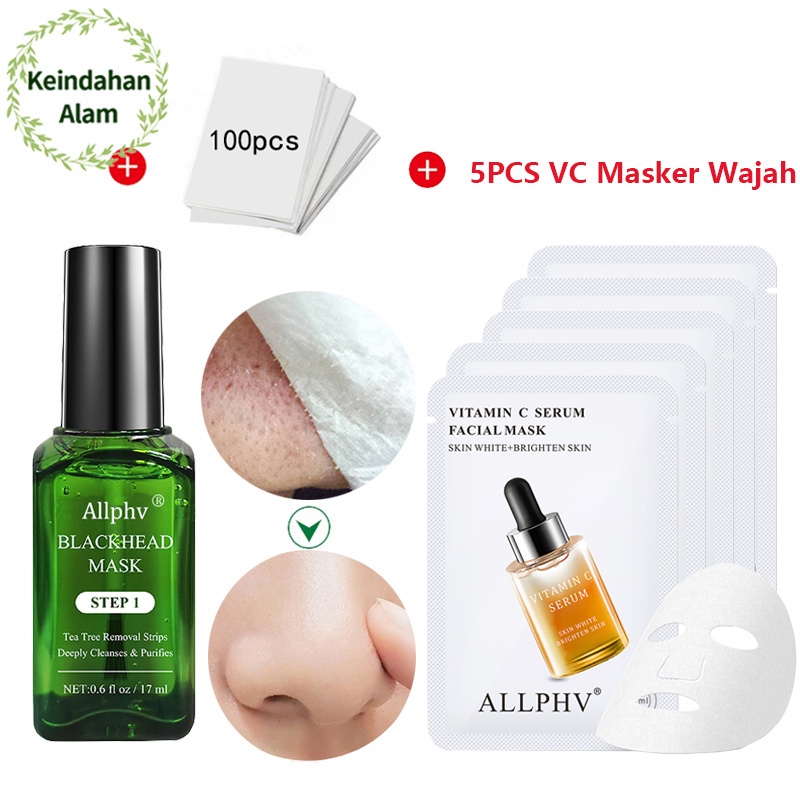 ALLPHV Step1 Penghilang Komedo Ampuh Pembersih Komedo Hidung VC Sheet Mask Mengecilkan Poripori Pemutih Wajah