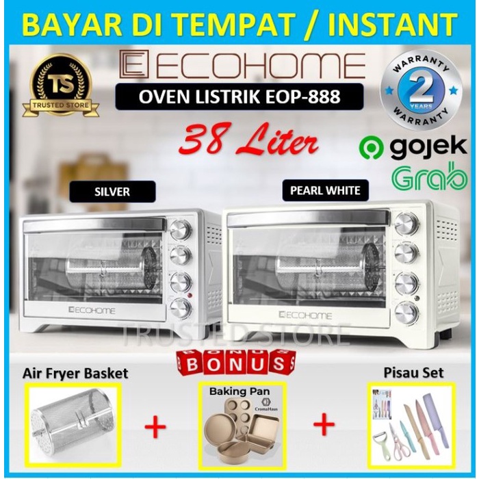 Oven Oven Listrik Ecohome Electric Oven Platinum 38 Liter Low Watt Eop 888