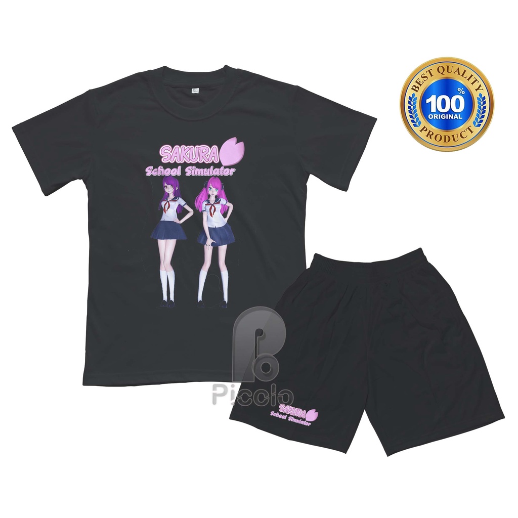 (FREE NAMA) BAJU KAOS SETELAN ANAK MOTIF KARAKTER GAME KARTUN SAKURA SCHOOL SIMULATOR