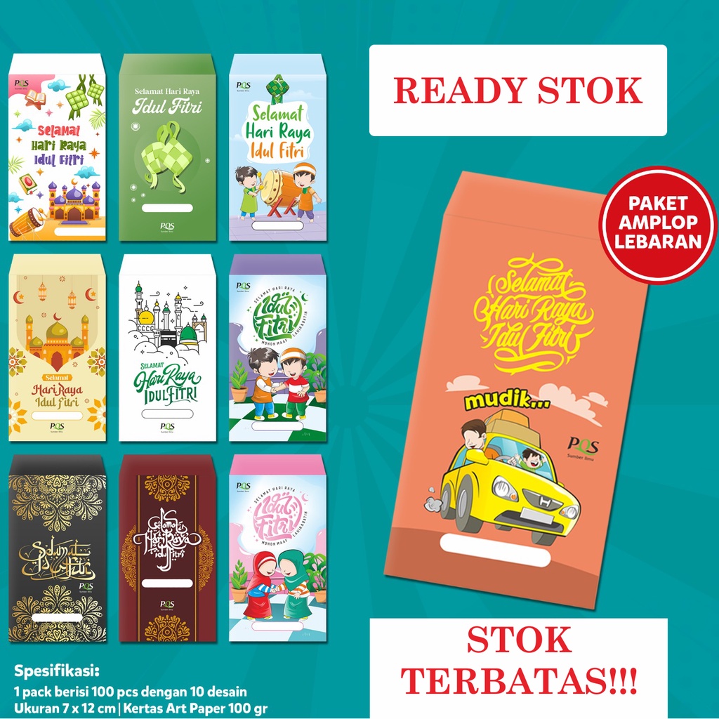 Amplop Lebaran Per PCS Warna Random Pustaka Quran Sunnah PQS