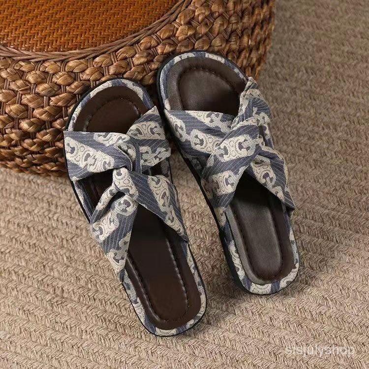 [✅BISA COD]#Sisjuly# Sandal Wanita / 2023 musim panas sandal datar satu tali Prancis baru / sandal j