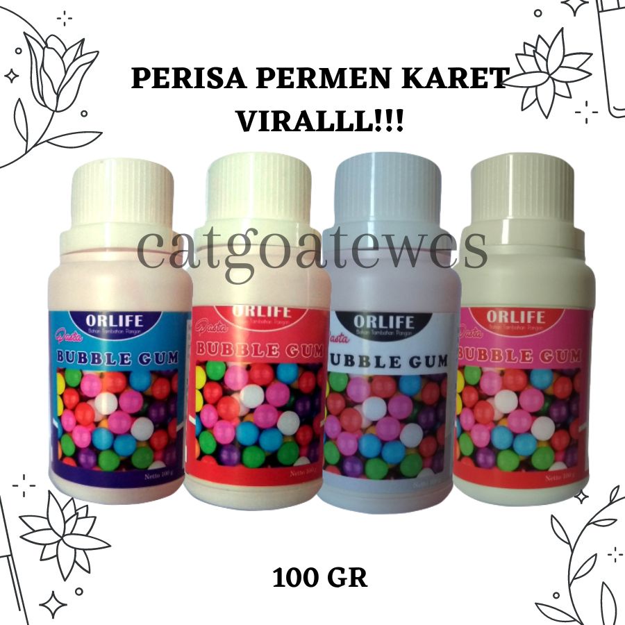 ✅ ➽ catgoatewes Perisa Es Permen Karet , Perisa Pasta Buble gum, merk ORLIFE 100gr Perisa Pasta Pink