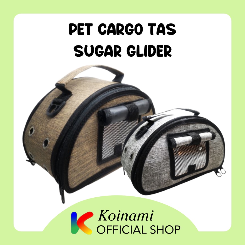 PET CARGO TAS SUGAR GLIDER / KANDANG HAMSTER TUPAI / TRAVEL BONDING POUCH / tas oval / edoth