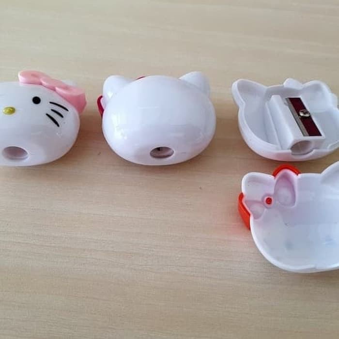 SATUAN Rautan Pensil Bentuk Hello Kitty Kucing Pengserut Peraut Seliver Seliper Motif Serutan Perlengkapan Sekolah Anak Pertajam Pencil Super Tajam Murah Terjangkau Orotan Petelot Manual Putar Sampai Lancip Stationery Penajam Orot Grosir Prakarya Malang