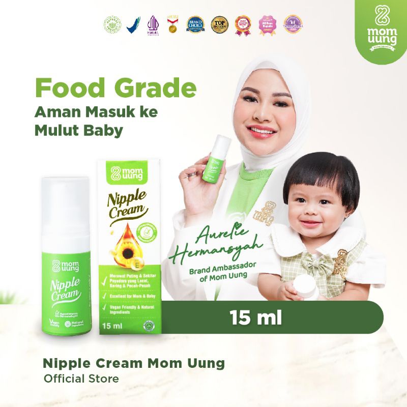 MOM UUNG NIPPLE CREAM NATURAL INGREDIENTS/ KRIM PUTING LECET FOOD GRADE - AMAN MASUK MULUT BAYI