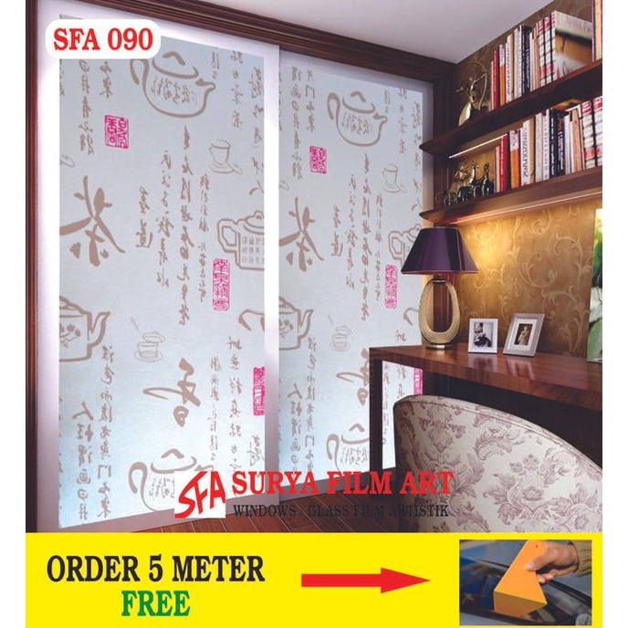 sticker kaca/stiker kaca motif teko