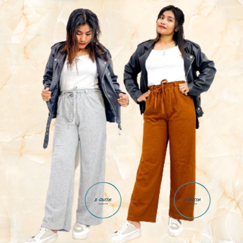 COLLUTE PANTS RAJUT TALI KECIL / CELANA KULOT WANITA ANTI KUSUT/ KULOT RIB KNIT WANITA