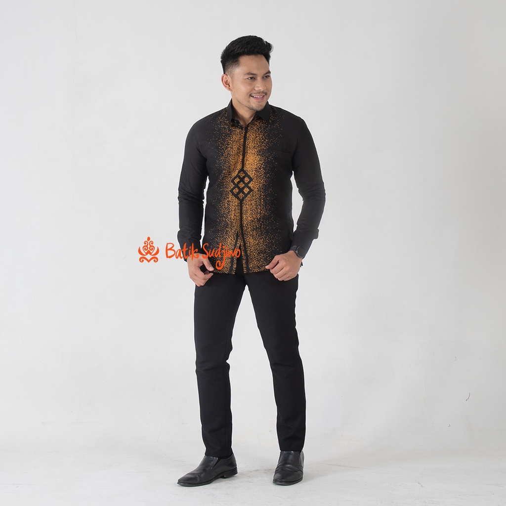 SUDJIWOBATIK 1130 Hem Kemeja Batik Pria Cowok Laki Laki Lengan Panjang Premium Lapis Furing Solo Laweyan Original