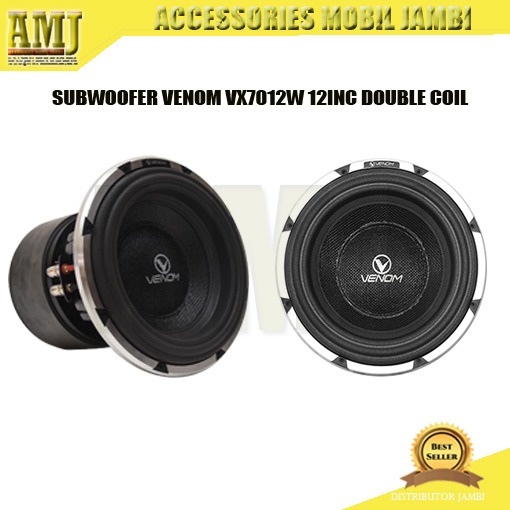 SUBWOOFER VENOM VX7012W 12 INCH ENERGIC SERIES (FREE 1PCS KANEBO/DASHMATE)