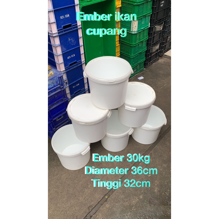 ember 30kg putih polos plastik besar 30kg putih ember besar 30kg bekas