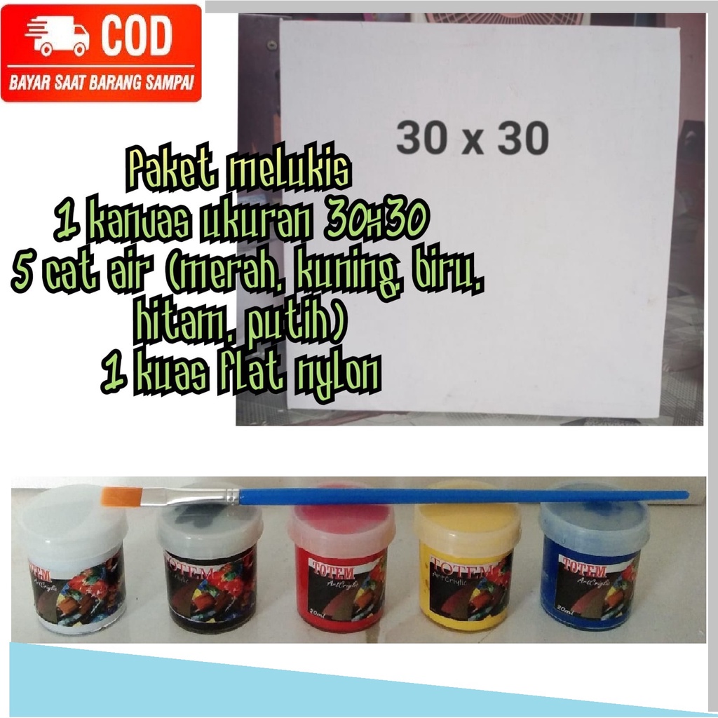 

PAKET MELUKIS MURAH 30X30 CM TINGGAL PAKAI HARGA 1 SET