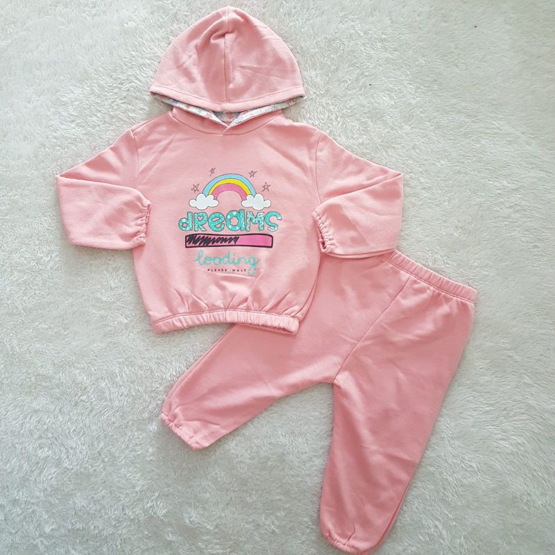 Setelan Anak Perempuan Hoodie Rainbow set