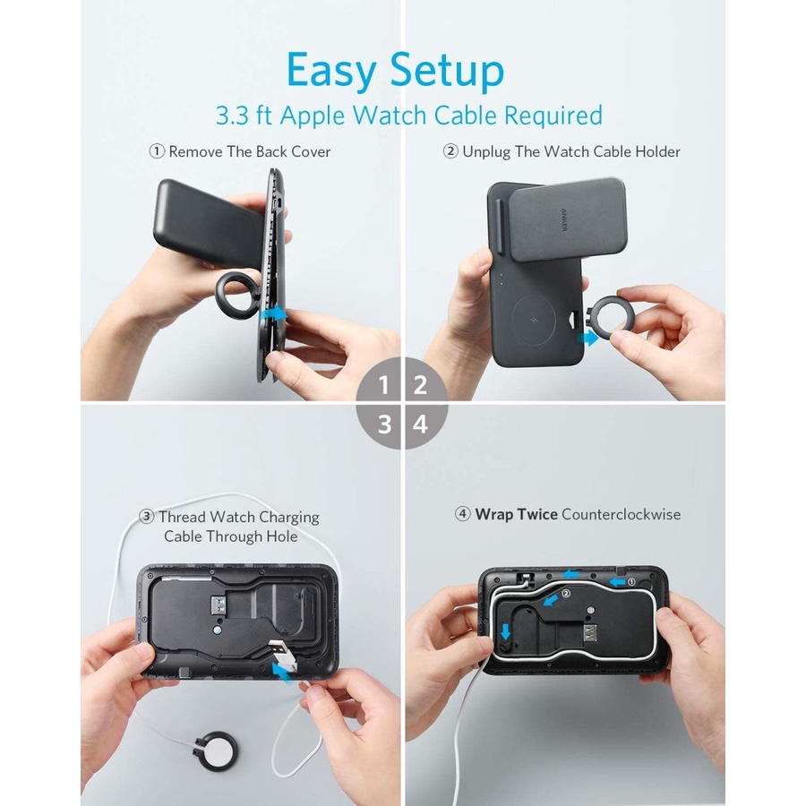 Anker PowerWave 3-in-1 Stand with Watch Charging Cable Holder - B2579