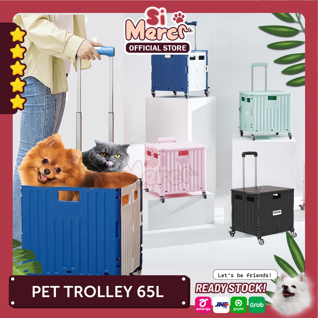 Stroller Troli Anjing Empat Roda Praktis / Trolley Keranjang Lipat Folded/  Trolley Dog Stroller Troley Lipat Troli Barang Trolley Keranjang Belanja Trolley Anjing Kucing