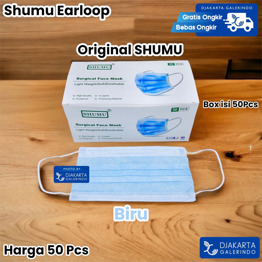 Masker Earloop Shumu Surgical Medis Mask 4Ply isi 40Pcs