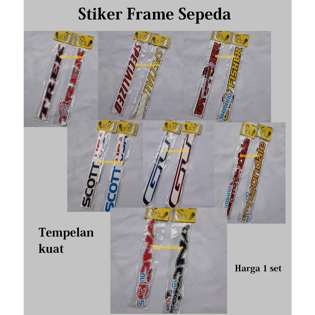 Stiker Frame Sepeda Stiker Batangan Sepeda