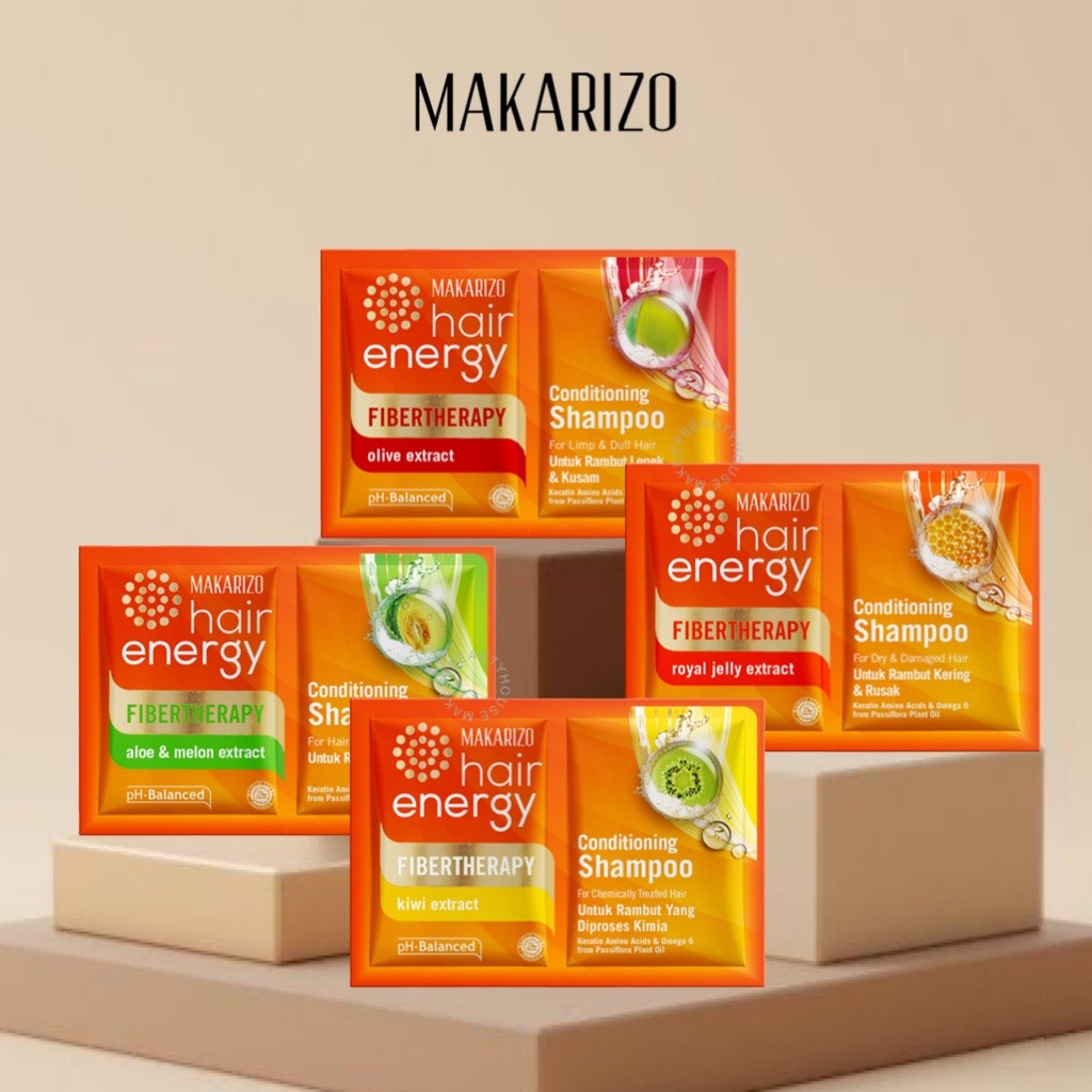 GEN - BPOM Makarizo Hair Energy Fibertherapy Shampoo Sachet 10ml / Shampoo Makarizo Sachet 10ml