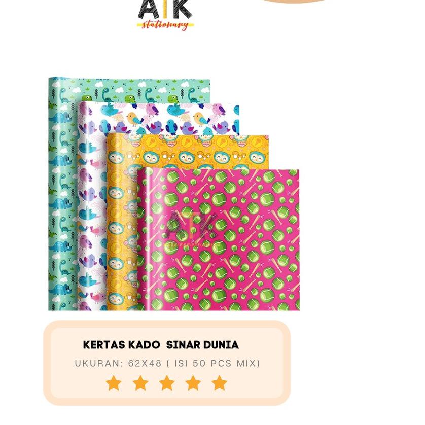

QC PASS✔️⭐-Kertas Kado Sidu, Sinar Dunia (50 Lembar) atk