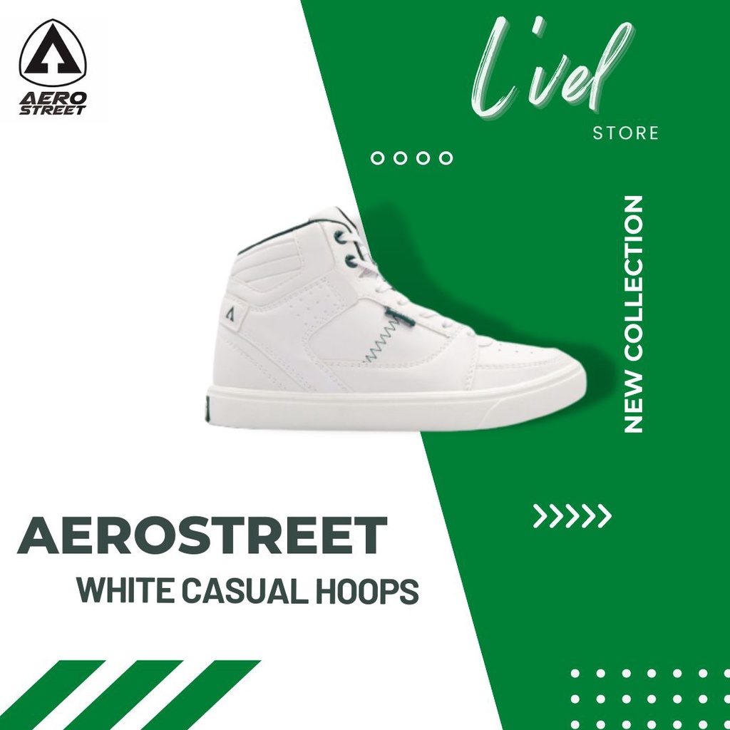 Aerostreet 36-45 Hoops Putih - Sepatu Sneakers Casual Aero Street