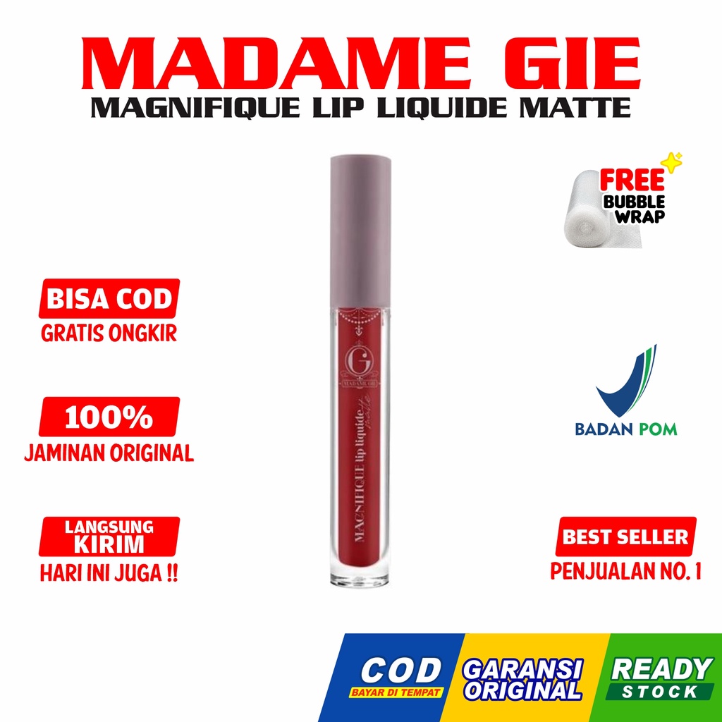 Madame Gie Magnifique Lip Liquide Matte | Lipstik Lipcream Matte BPOM Original