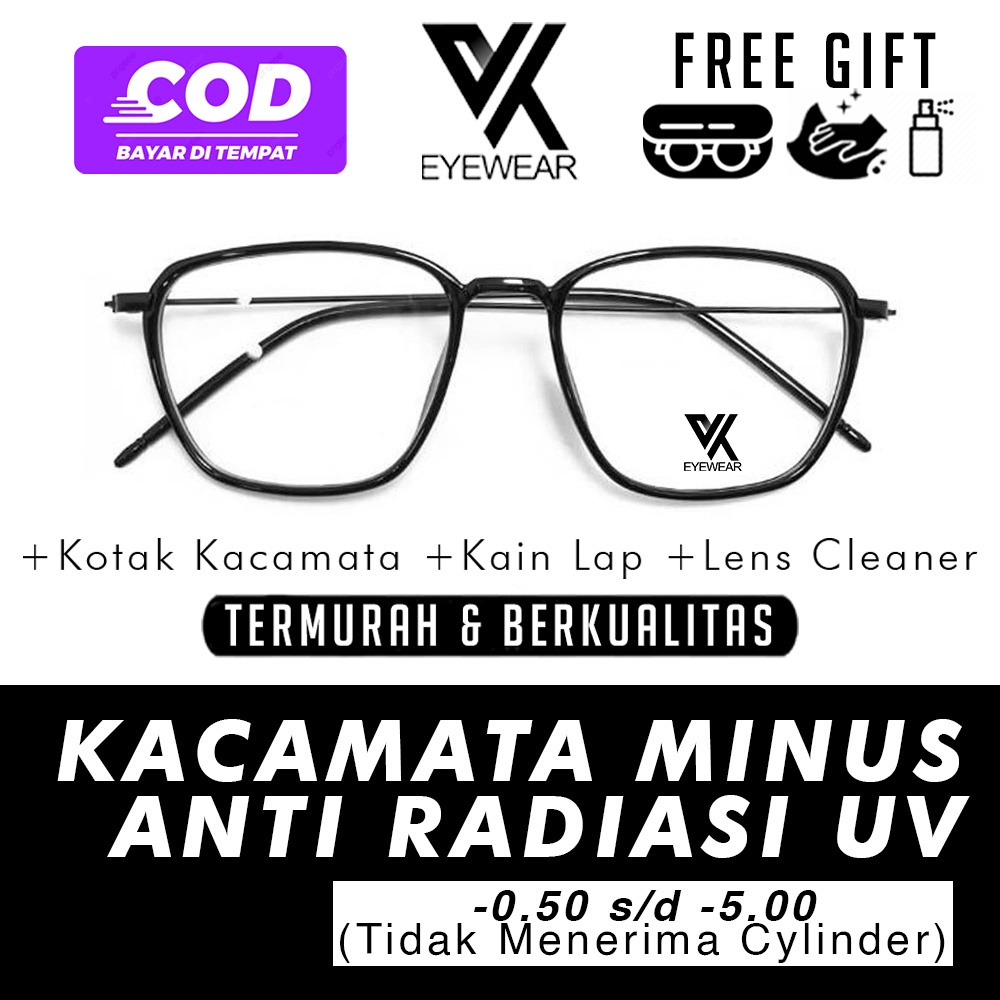 Kacamata 2189 MINUS ANTI RADIASI UV Hp, Laptop, Komputer Normal s/d -5.00  Korea Fashion Pria / Wanita / Anak-anak