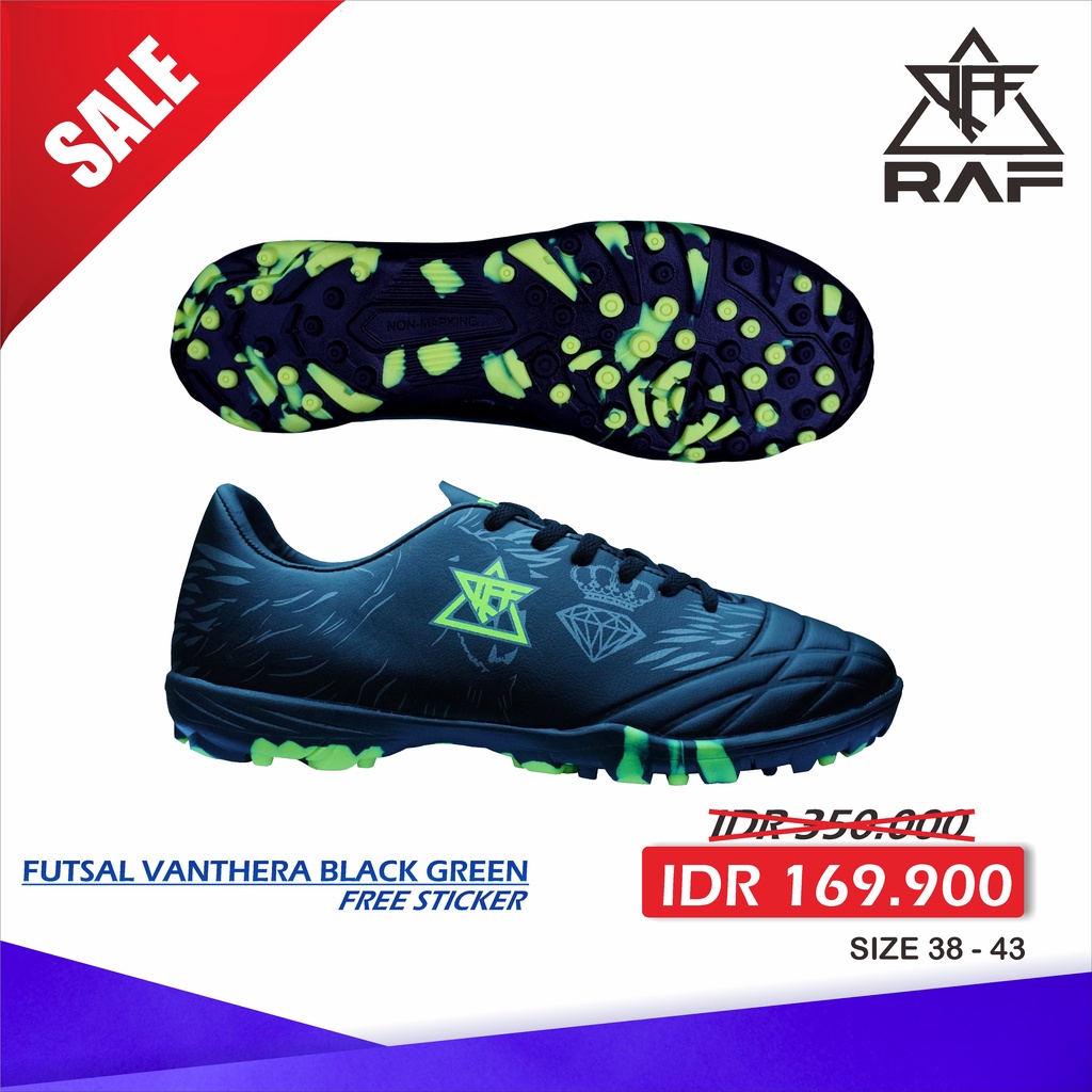 Sepatu Futsal RAF BLACK VANTHERA