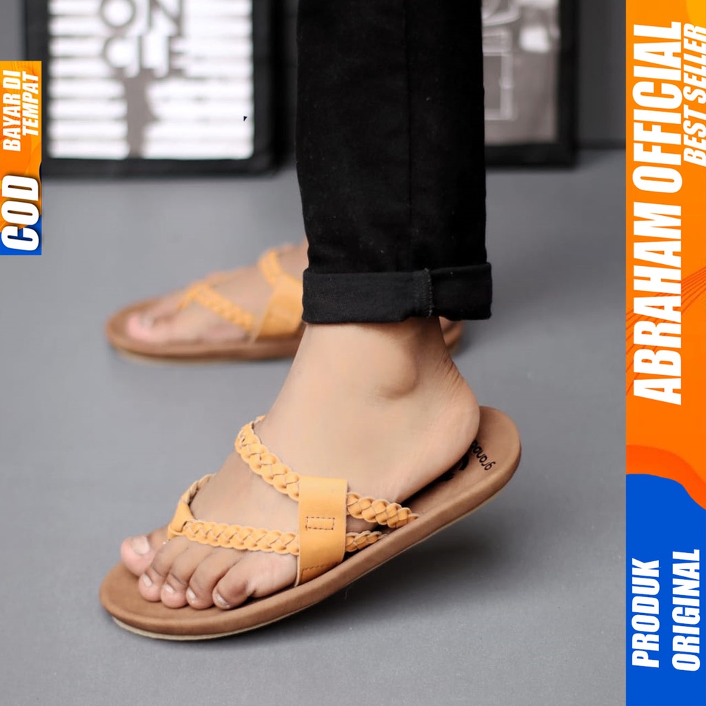 Sandal Kulit Pria Sandal Jepit Dewasa Original Sandal Japit Murah Abraham