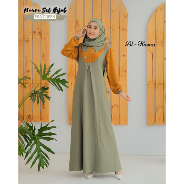 NAURA SET HIJAB Gamis Terbaru Gamis Elegan Gamis Murah Berkualitas